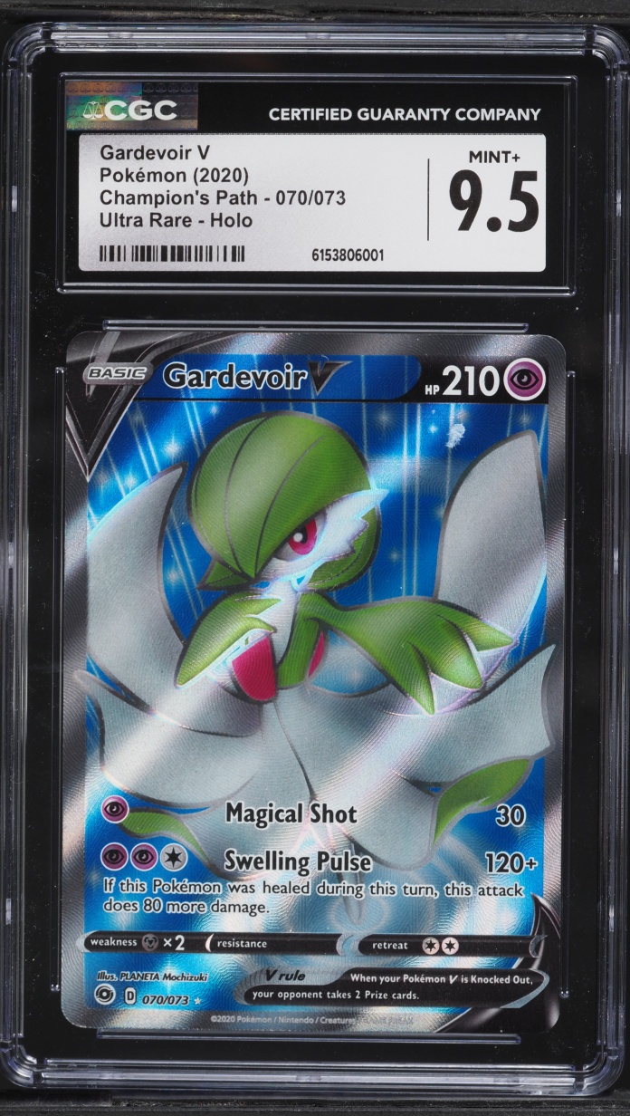 2020 Pokemon Sword & Shield Champion's Path Full Art Gardevoir V #70 CGC 9.5 MINT+