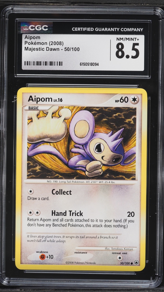 2008 Pokemon Diamond & Pearl Majestic Dawn Aipom #50 CGC 8.5 NM-MT+