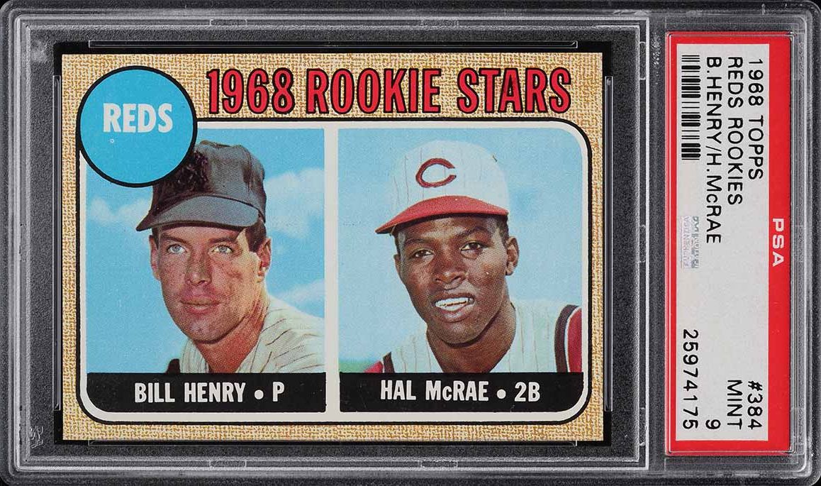 1968 Topps Hal McRae ROOKIE #384 PSA 9 MINT