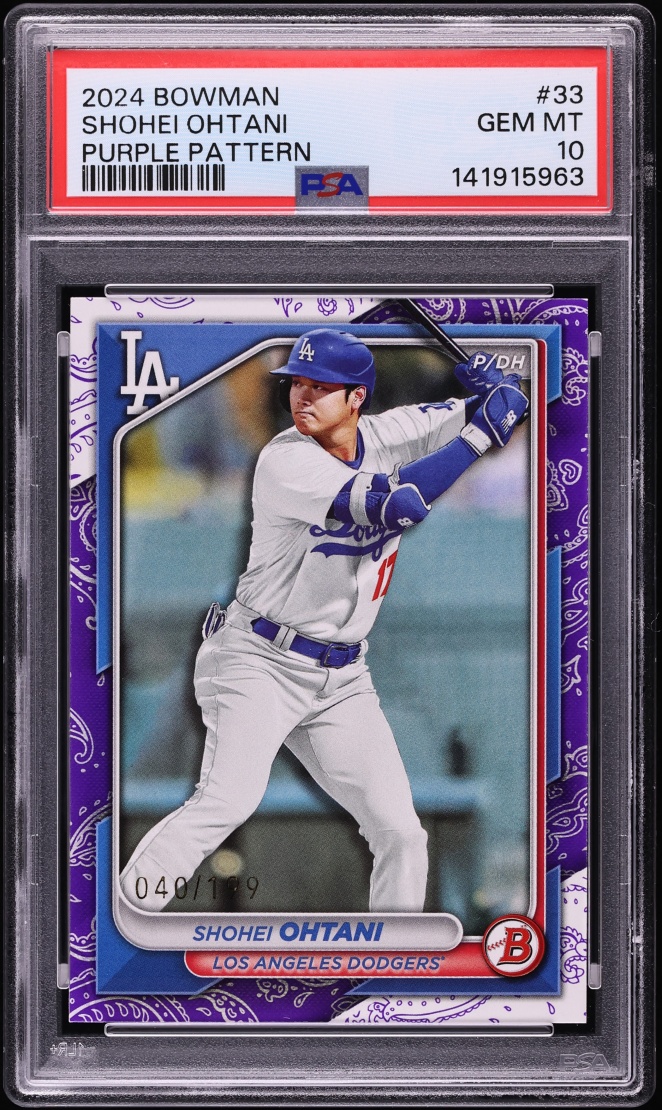 2024 Bowman Purple Pattern Shohei Ohtani /199 #33 PSA 10 GEM MINT