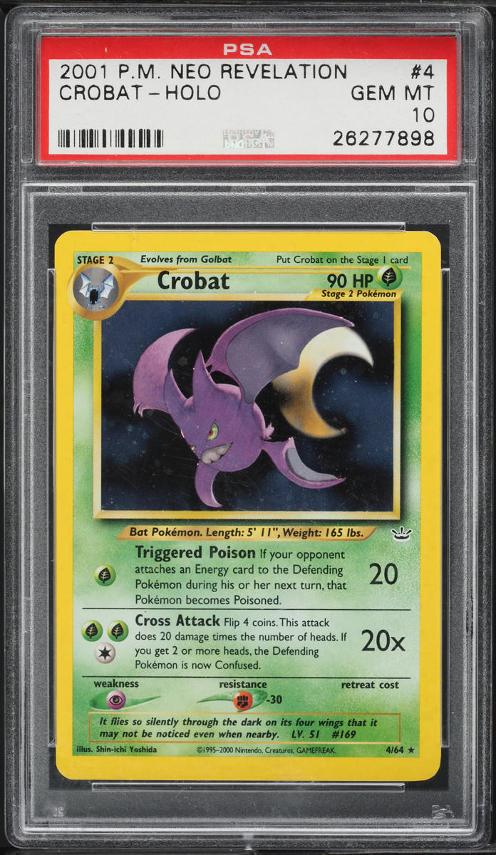 2001 Pokemon Neo Revelation Holo Crobat #4 PSA 10 GEM MINT