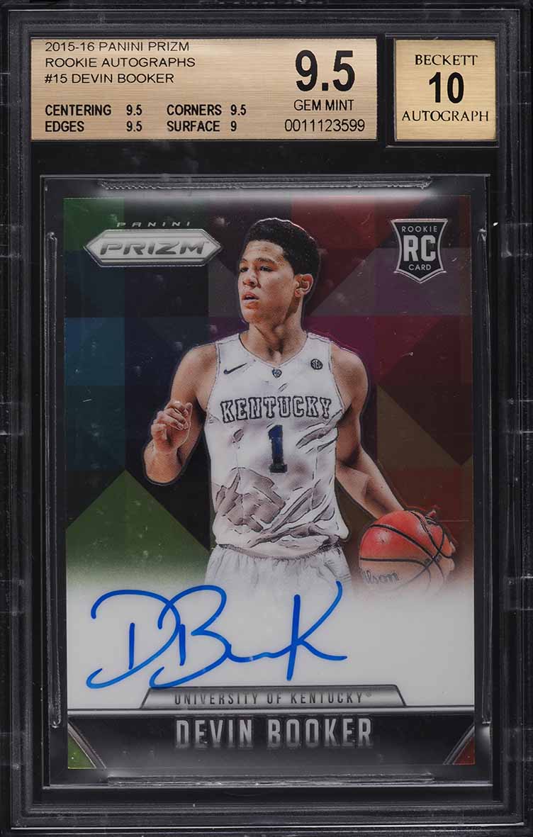 2015 Panini Prizm Devin Booker ROOKIE AUTO #P-DBK BGS 9.5 GEM MINT