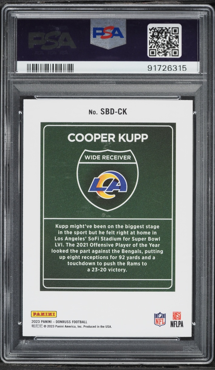 2023 Donruss Super Bowl Downtown Cooper Kupp #SBD-CK PSA 10 GEM MINT