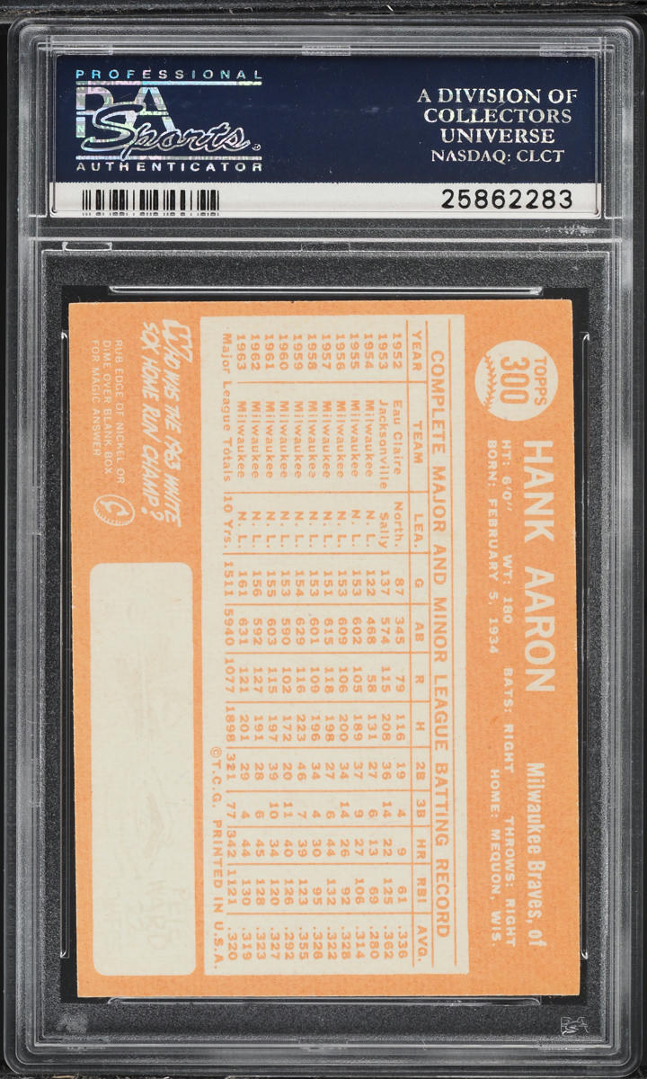 1964 Topps Hank Aaron #300 PSA 8.5 NM-MT+
