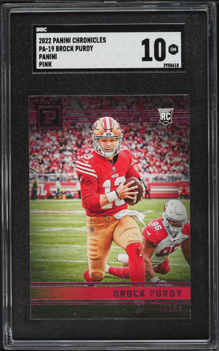 2022 Panini Chronicles Pink Brock Purdy ROOKIE #PA-19 SGC 10 GEM MINT