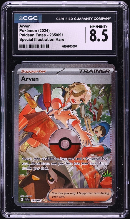 2024 Pokemon Scarlet & Violet Paldean Fates SIR Arven #235 CGC 8.5 NM-MT+