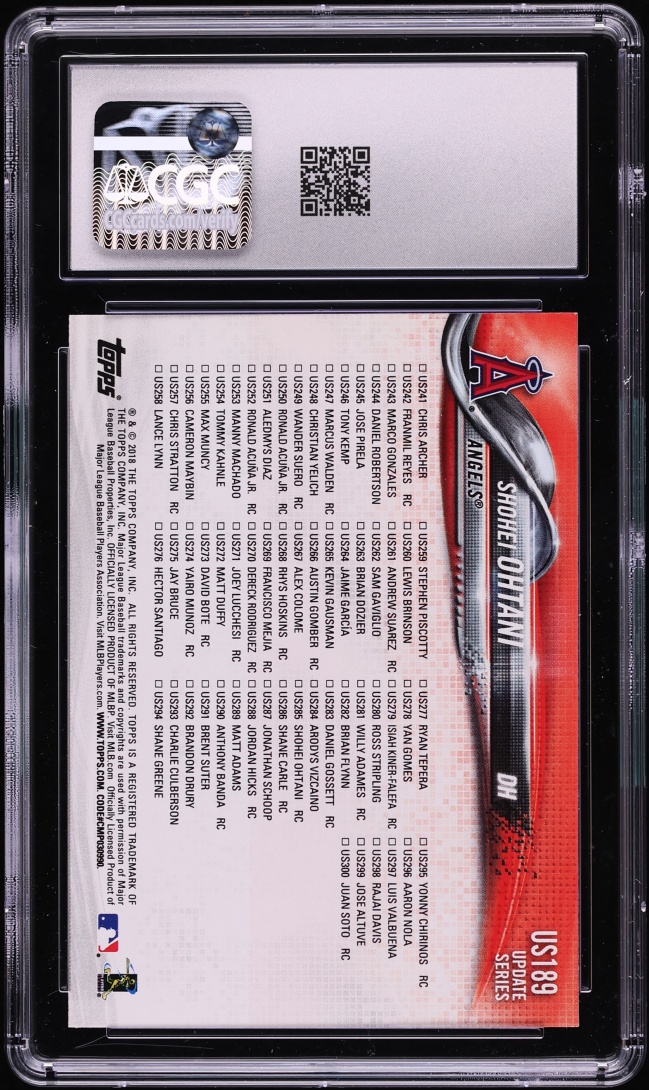 2018 Topps Update Shohei Ohtani ROOKIE #US189 CGC 9 MINT