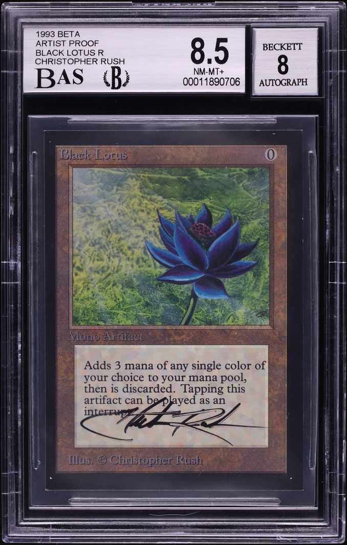 1993 Magic The Gathering MTG Beta Artist Proof Black Lotus AUTO BAS BGS 8.5