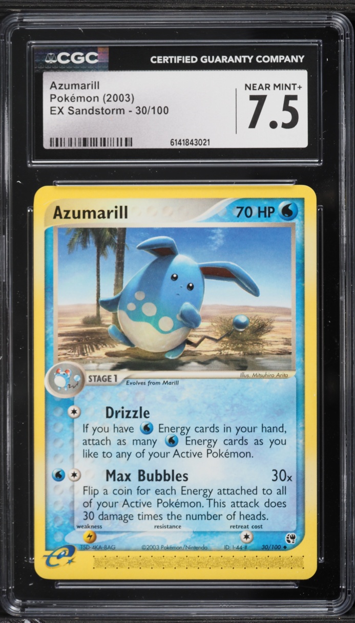 2003 Pokemon EX Sandstorm Azumarill #30 CGC 7.5 NRMT+