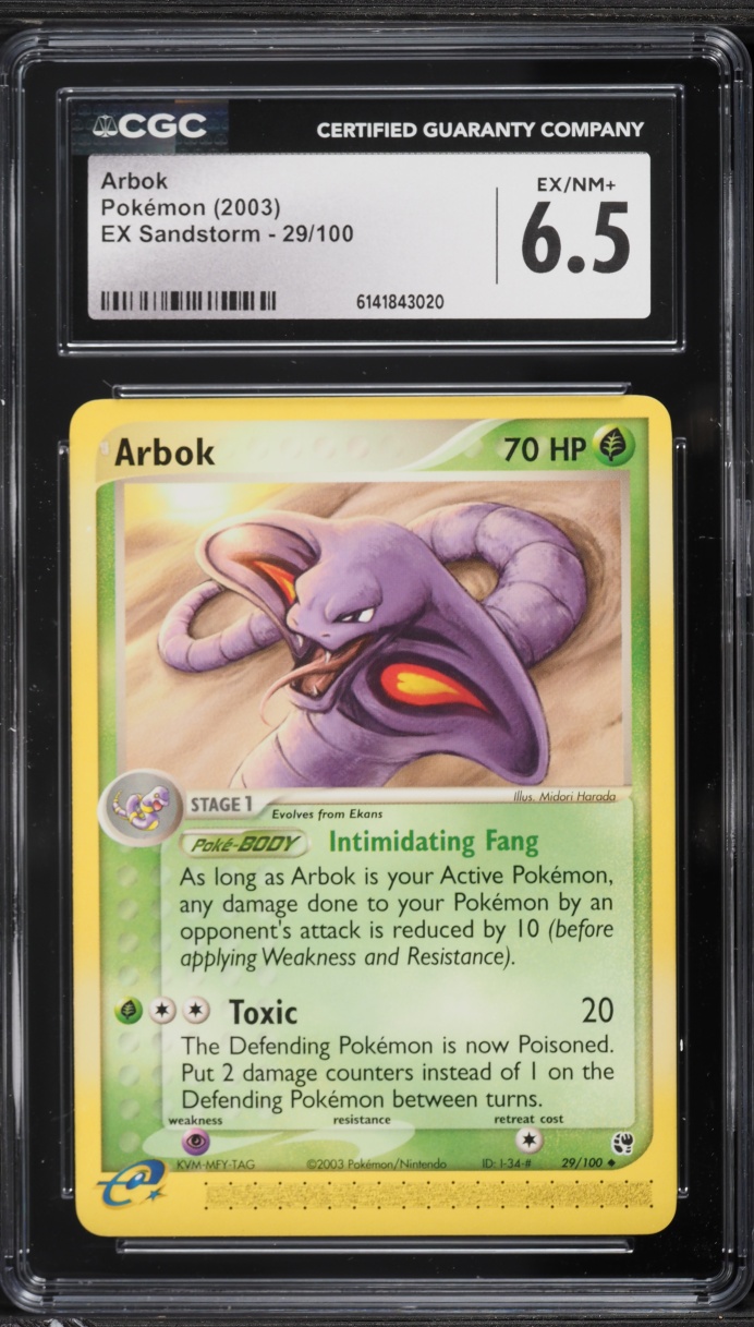 2003 Pokemon EX Sandstorm Arbok #29 CGC 6.5 EXMT+