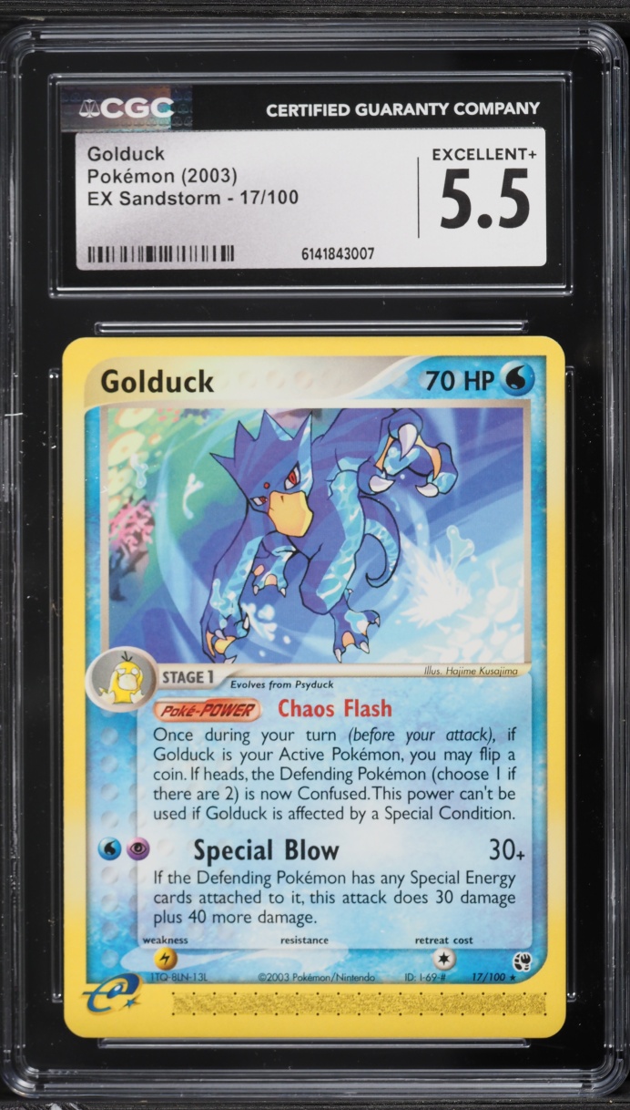 2003 Pokemon EX Sandstorm Golduck #17 CGC 5.5 EX+