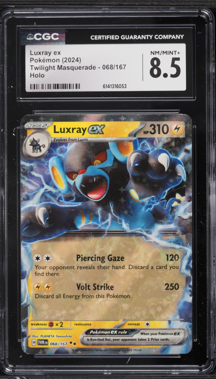 2024 Pokemon Scarlet & Violet Twilight Masquerade Holo Luxray ex #68 CGC 8.5 NM-MT+