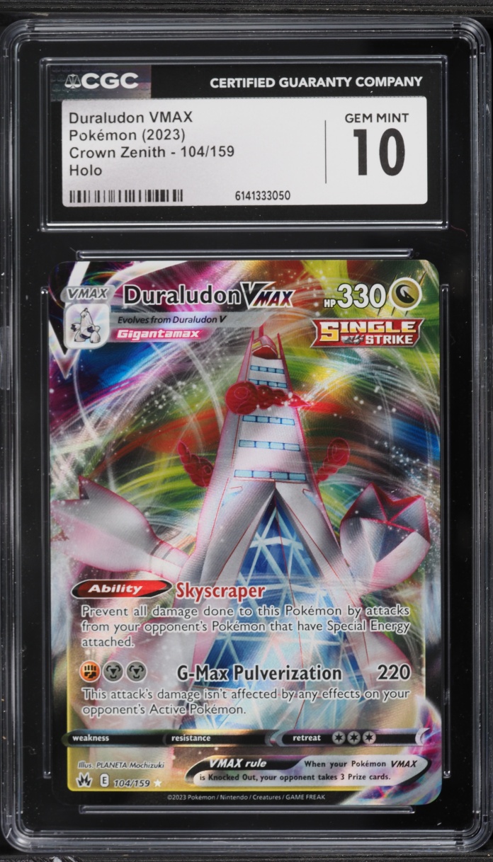 2023 Pokemon Sword & Shield Crown Zenith Duraludon VMAX #104 CGC 10 GEM MINT