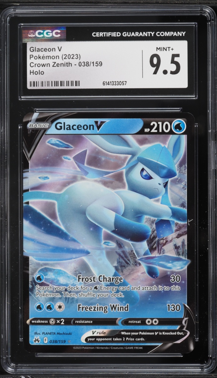 2023 Pokemon Sword & Shield Crown Zenith Glaceon V #38 CGC 9.5 MINT+