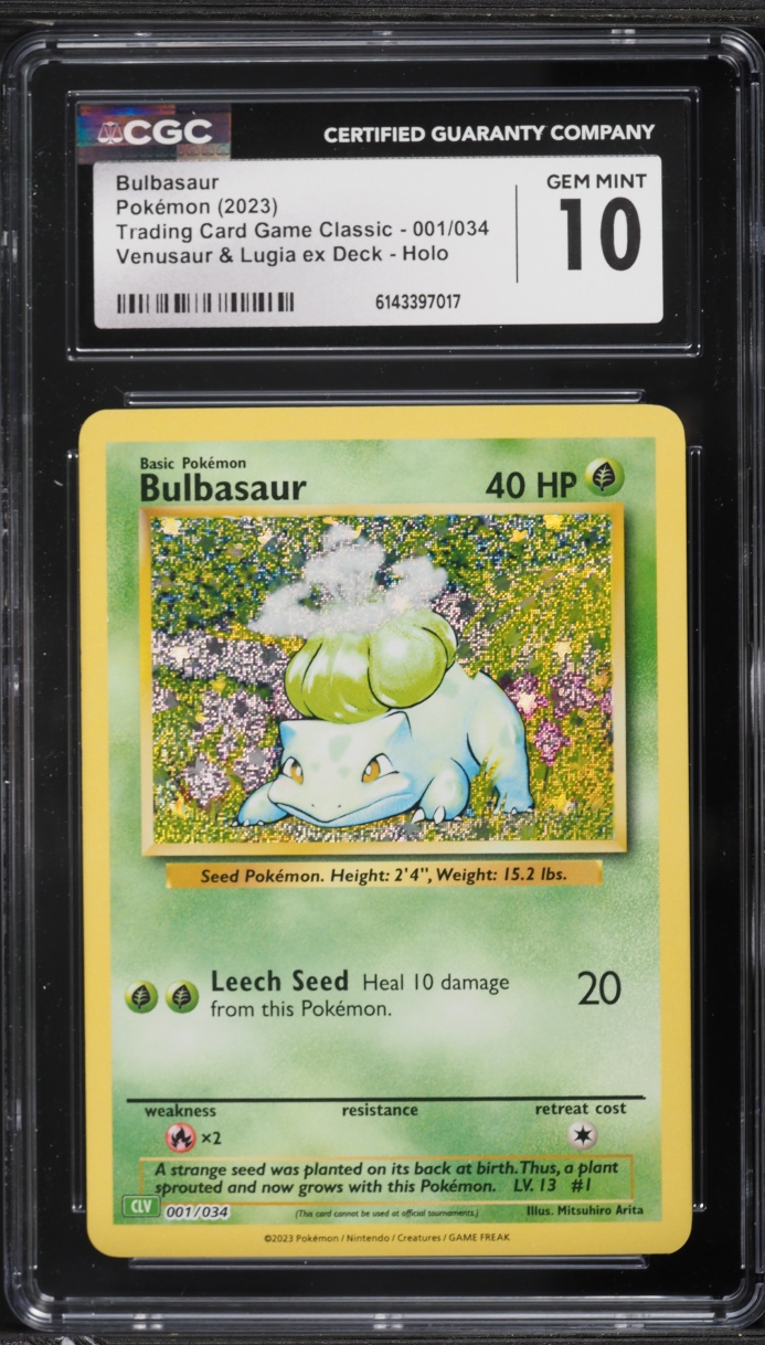2023 Pokemon TCG Classic Collection Holo Bulbasaur #1 CGC 10 GEM MINT