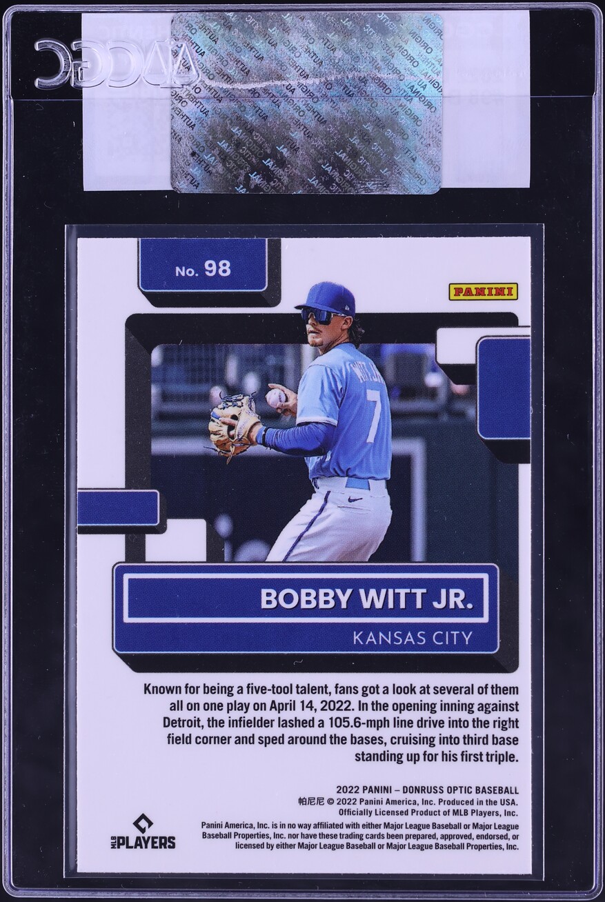 2022 Donruss Optic Bobby Witt Jr. ROOKIE #98 CGC AUTH