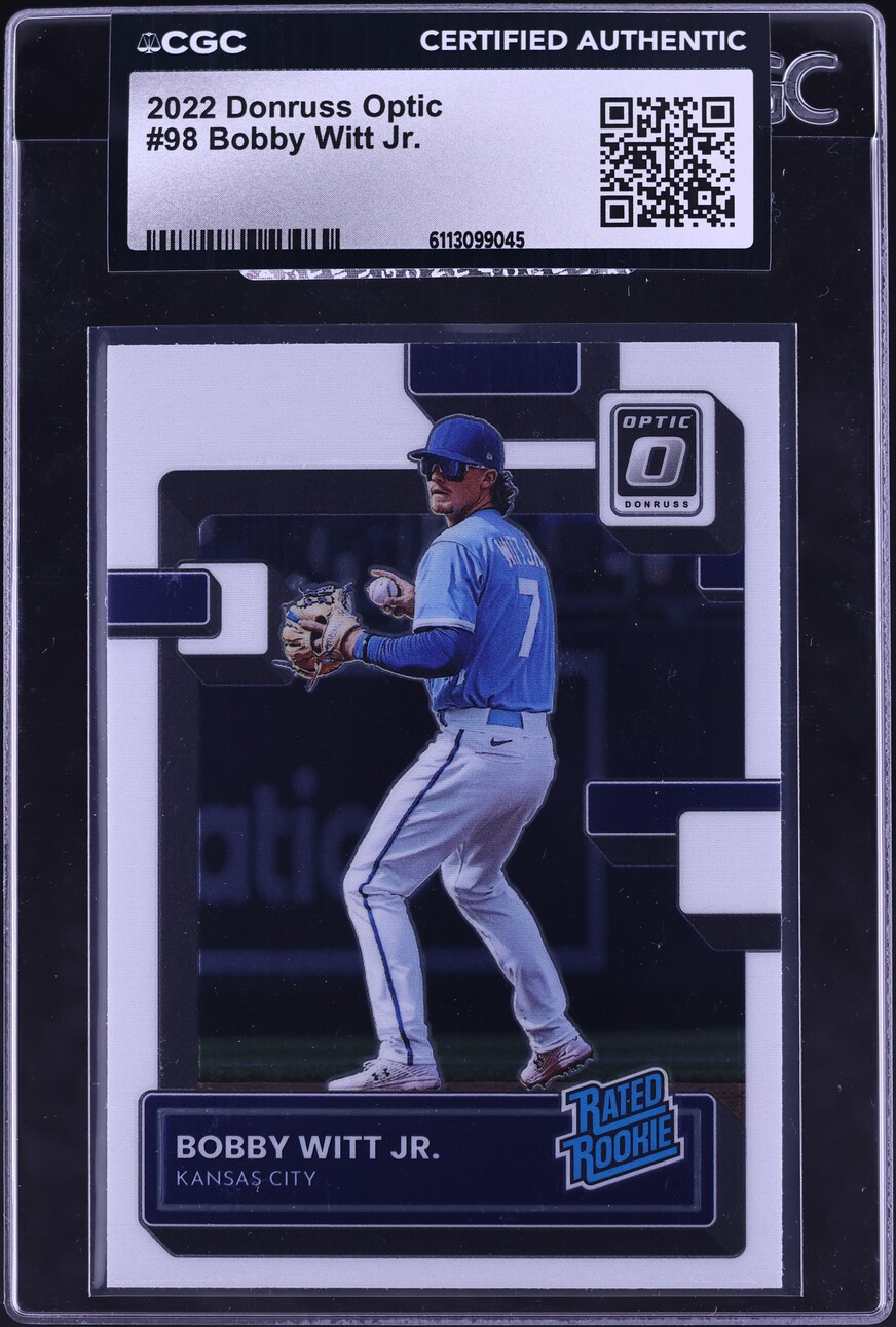 2022 Donruss Optic Bobby Witt Jr. ROOKIE #98 CGC AUTH