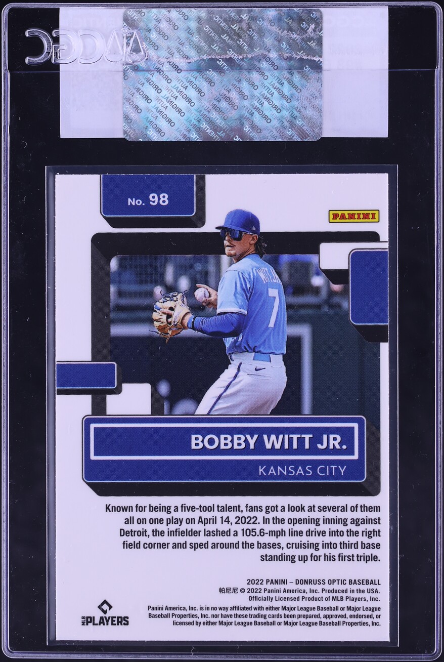 2022 Donruss Optic Bobby Witt Jr. ROOKIE #98 CGC AUTH