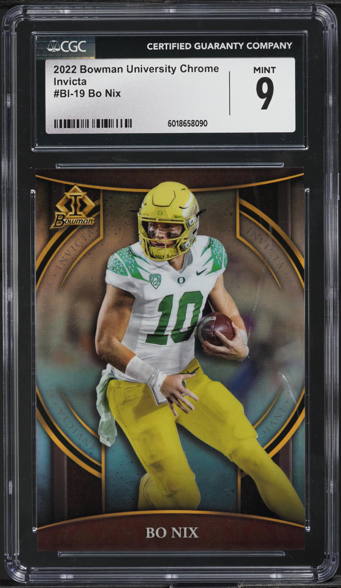 2022 Bowman Chrome University Invicta Bo Nix ROOKIE #BI-19 CGC 9 MINT