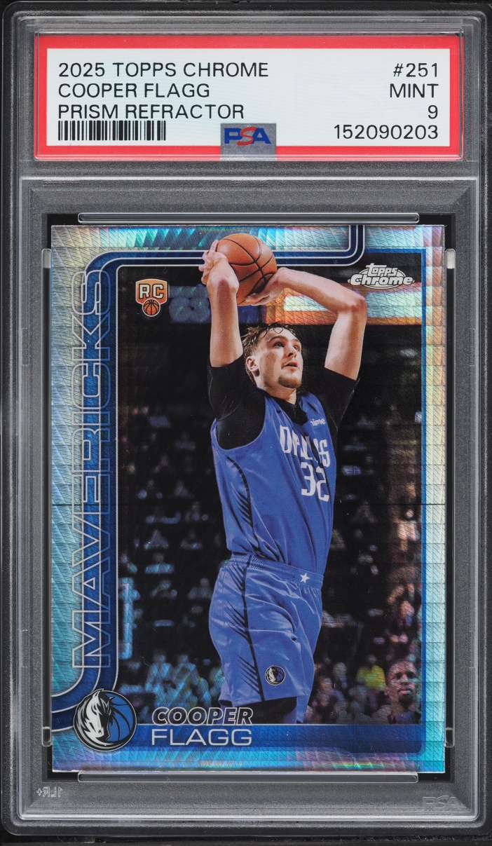 2025 Topps Chrome Prism Refractor Cooper Flagg ROOKIE #251 PSA 9 MINT