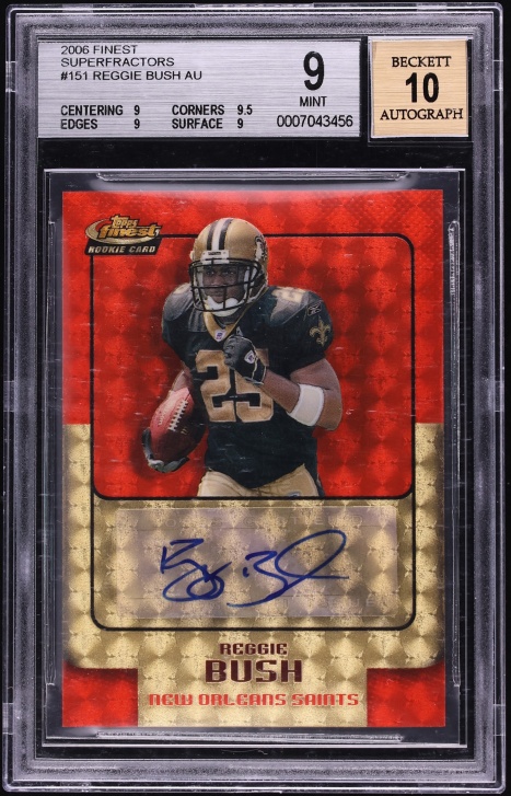 2006 Finest Superfractor Reggie Bush ROOKIE AUTO 1/1 #151 BGS 9 MINT