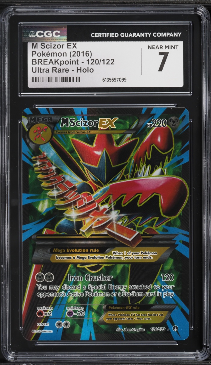 2016 Pokemon XY BREAKpoint Full Art M Scizor Ex #120 CGC 7 NRMT