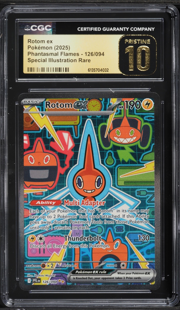 2025 Pokemon Mega Evolution Phantasmal Flames SIR Rotom ex #126 CGC 10 PRISTINE