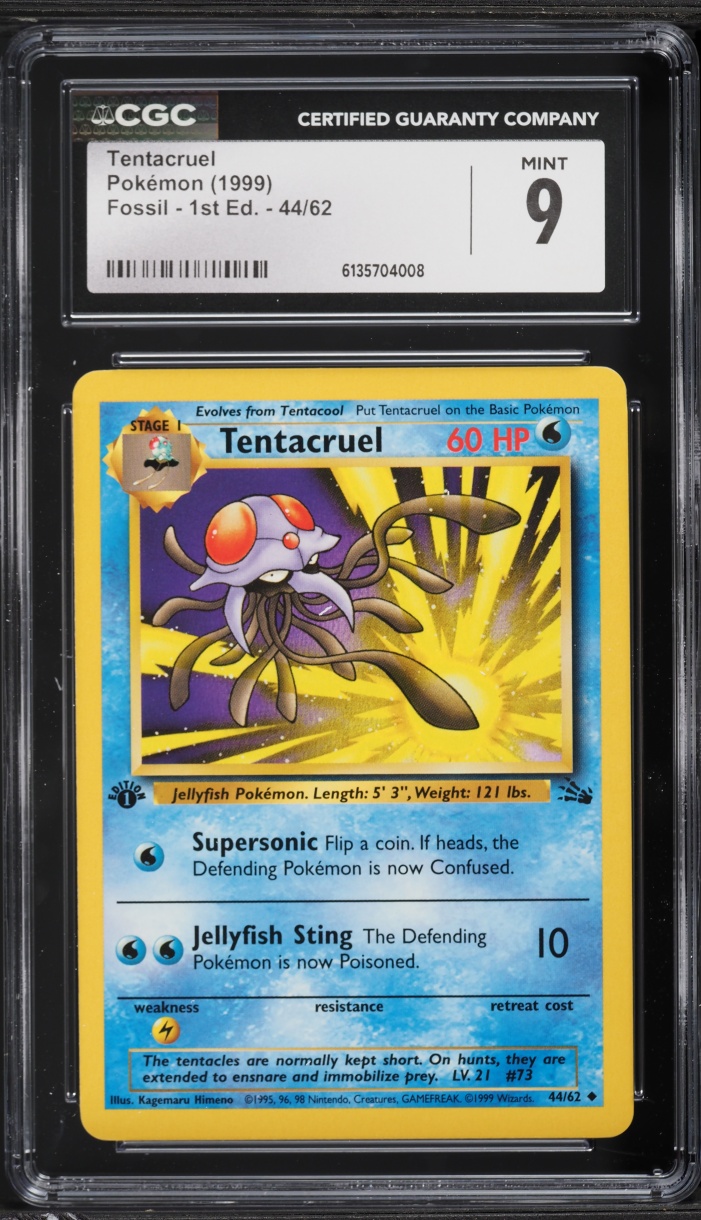 1999 Pokemon Fossil 1st Edition Tentacruel #44 CGC 9 MINT
