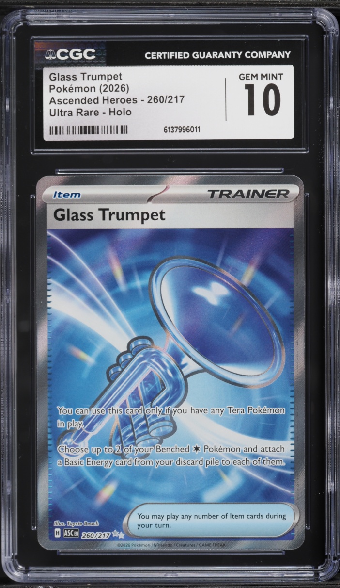 2026 Pokemon Mega Evolution Ascended Heroes Full Art Glass Trumpet #260 CGC 10 GEM MINT