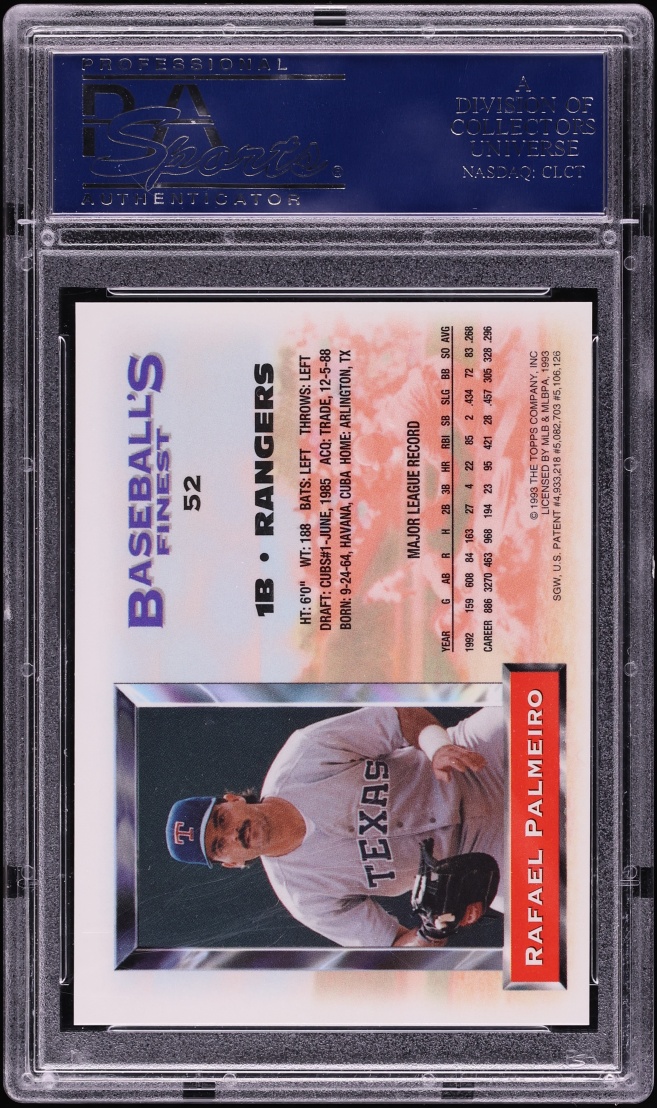 1993 Finest Refractor Rafael Palmeiro #52 PSA 10 GEM MINT
