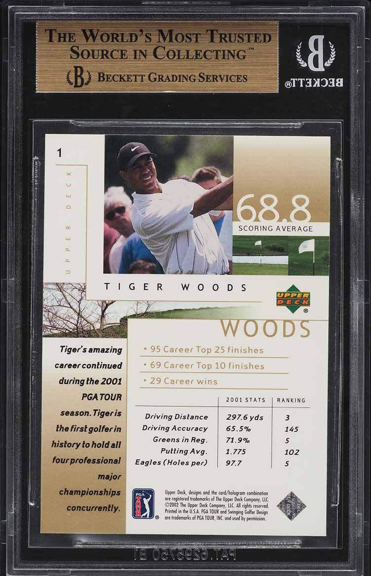 2002 Upper Deck Golf Tiger Woods #1 BGS 10 PRISTINE