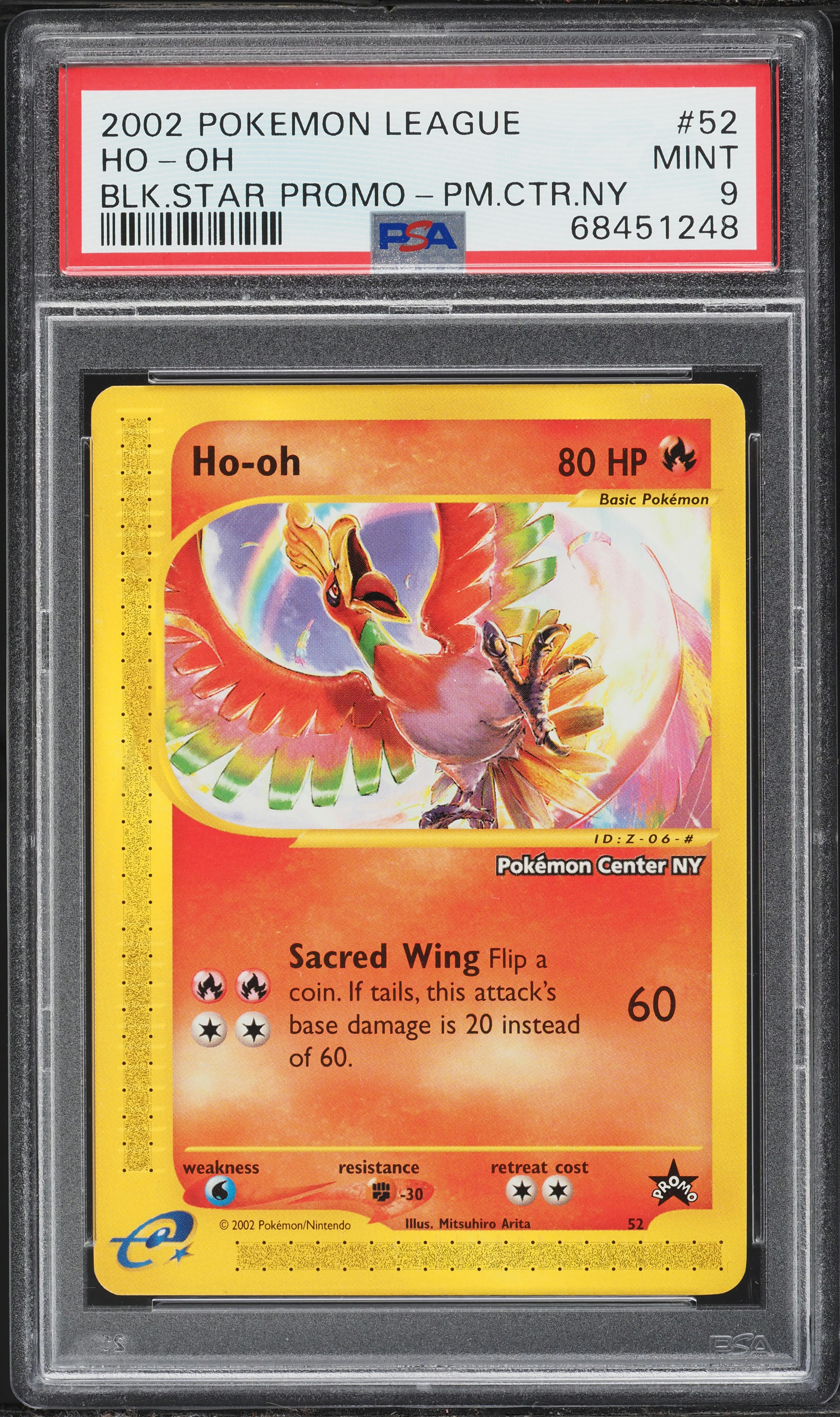 2002 Pokemon Black Star Promo Center New York Ho-Oh #52 PSA 9 MINT