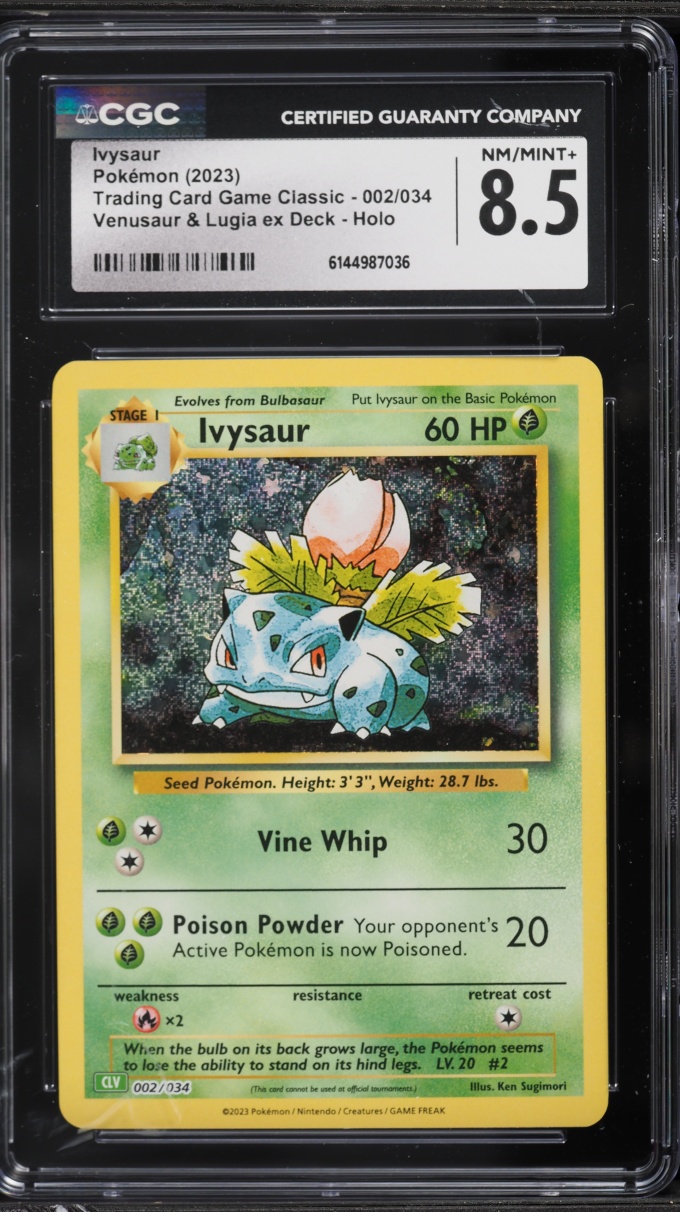 2023 Pokemon TCG Classic Collection Holo Ivysaur #2 CGC 8.5 NM-MT+