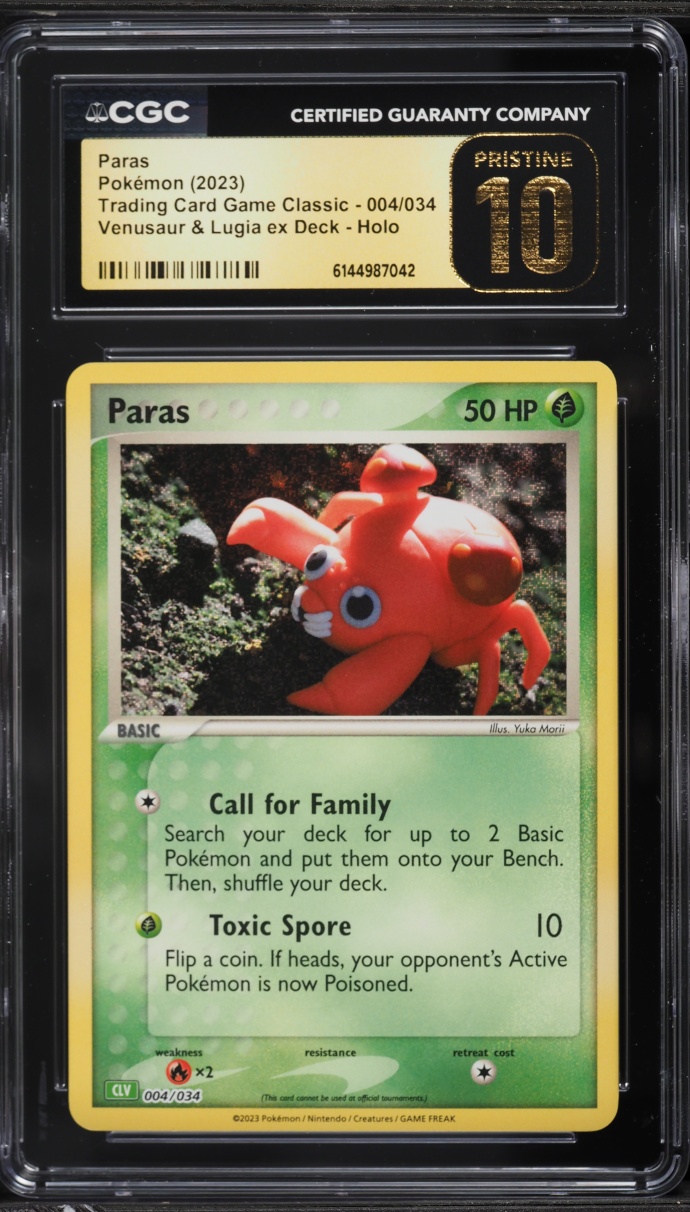 2023 Pokemon TCG Classic Venusaur & Lugia Ex Deck Holo Paras #4 CGC 10 PRISTINE