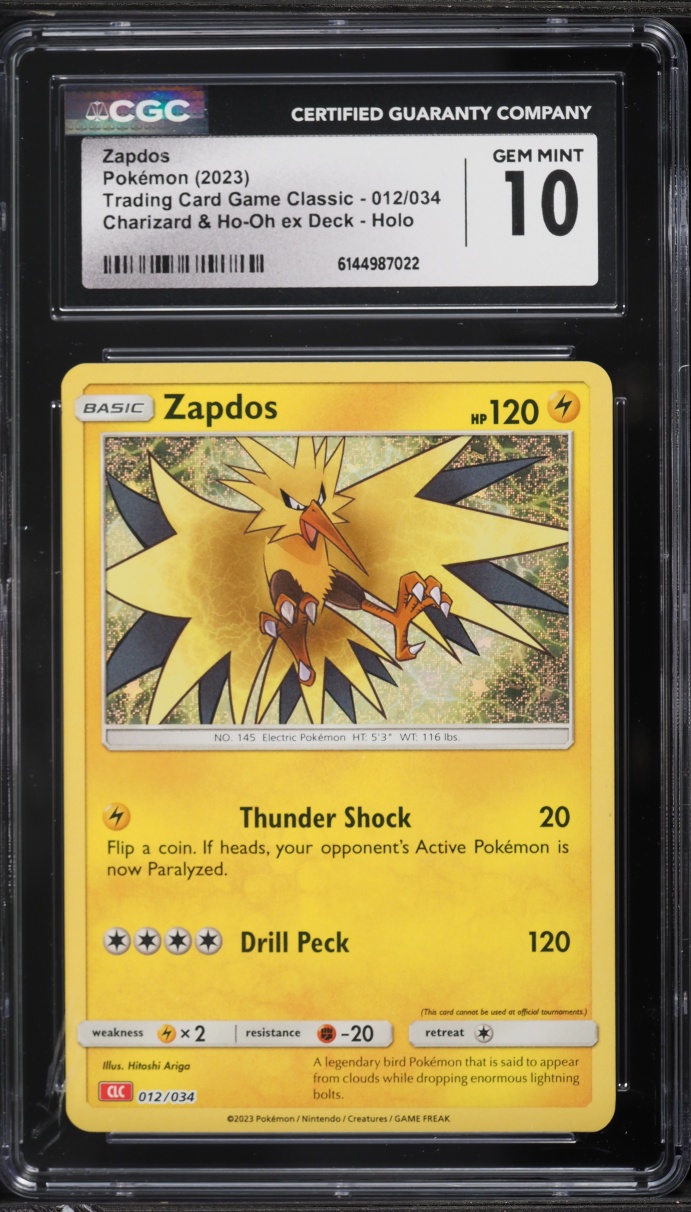 2023 Pokemon TCG Classic Collection Holo Zapdos #12 CGC 10 GEM MINT