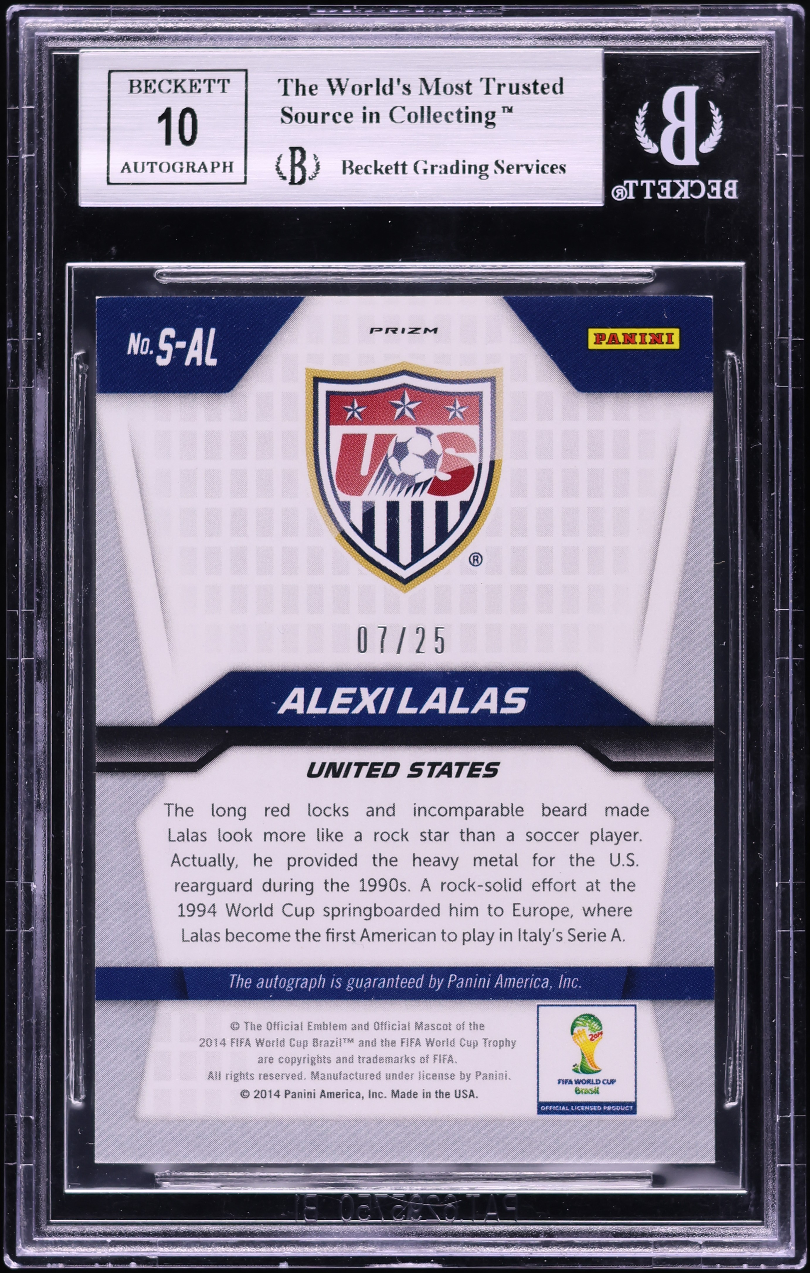 2014 Panini Prizm World Cup Signatures Silver Alexi Lalas