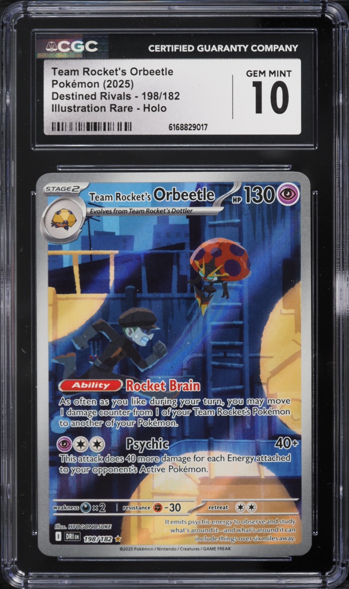 2025 Pokemon Scarlet & Violet Destined Rivals IR Team Rocket's Orbeetle #198 CGC 10 GEM MINT