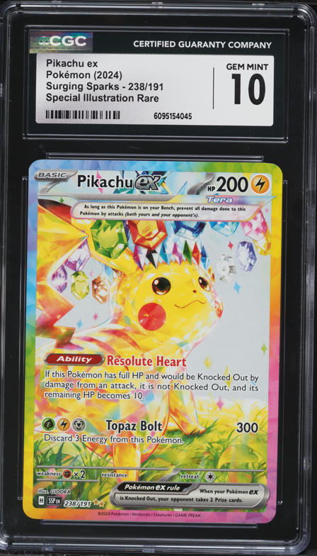 2024 Pokemon SV Surging Sparks Full Art Pikachu ex #219 PSA 10 GEM