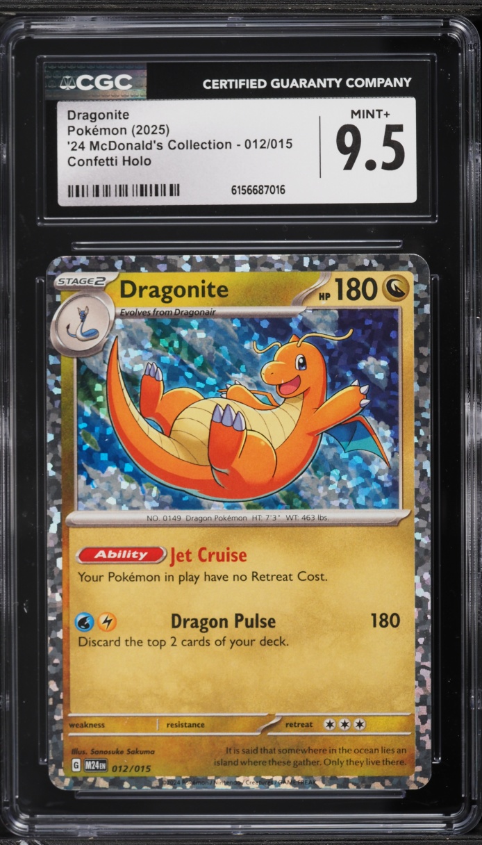 2025 Pokemon Scarlet & Violet McDonald's Collection Confetti Holo Dragonite #12 CGC 9.5 MINT+