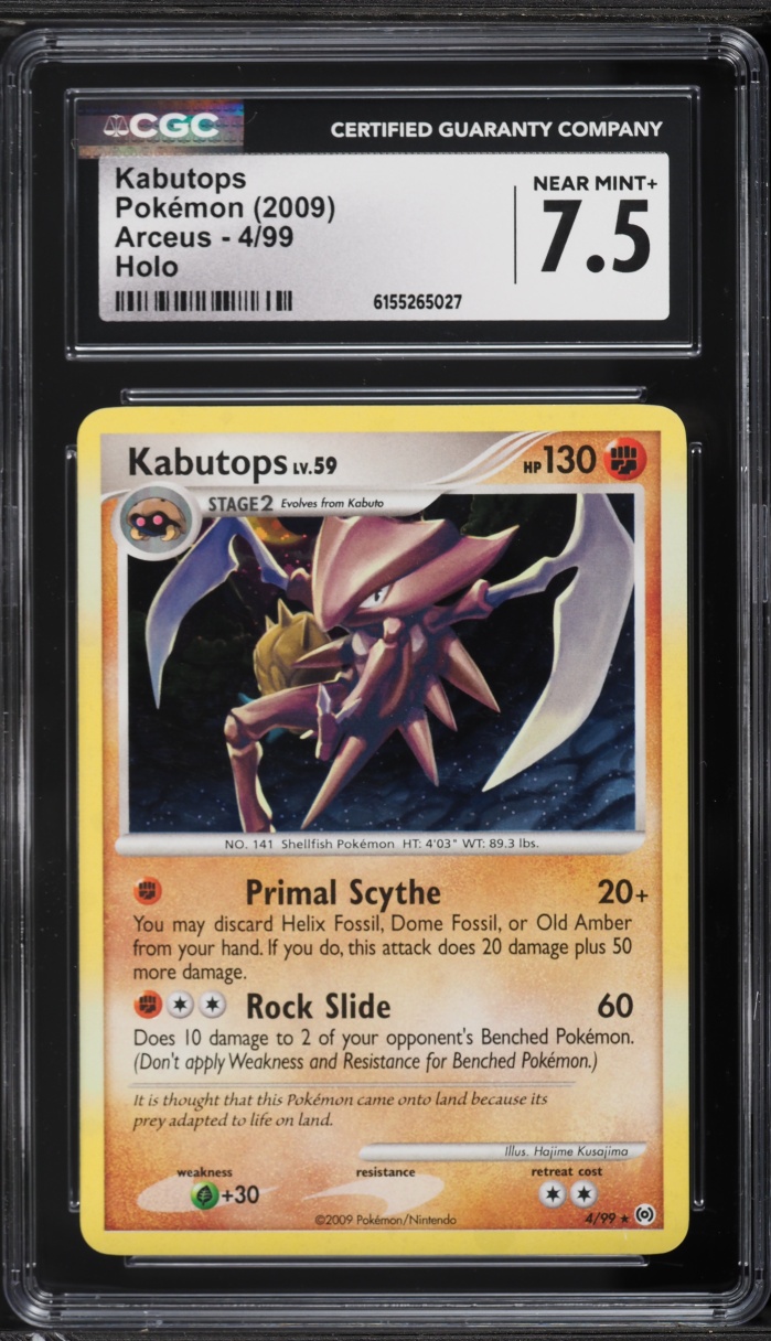 2009 Pokemon Arceus Holo Kabutops #4 CGC 7.5 NRMT+