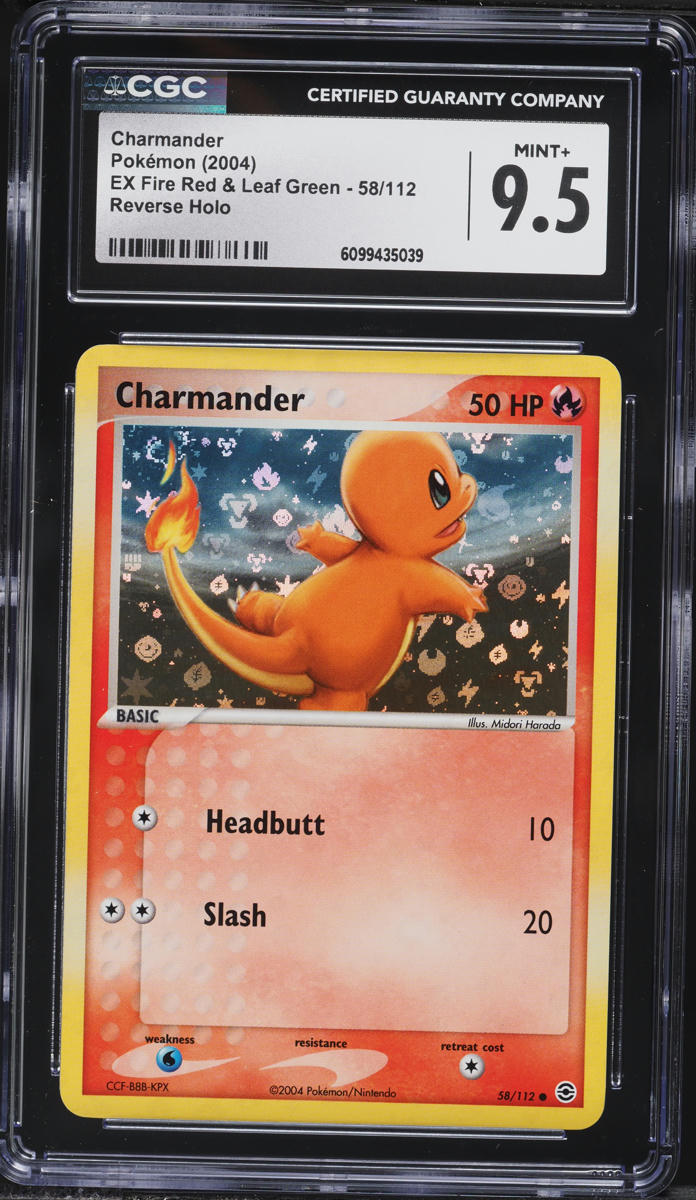 2004 Pokemon EX Fire Red & Leaf Green Reverse Holo Charmander #58 CGC 9.5 MINT+