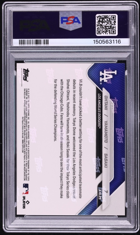 2025 Topps Now Shohei Ohtani Yoshinobu Yamamoto Roki Sasaki ROOKIE #7 PSA 10 GEM MINT