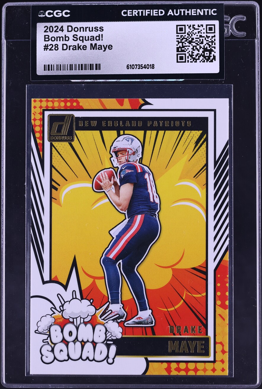 2024 Donruss Bomb Squad! Drake Maye ROOKIE #28 CGC AUTH