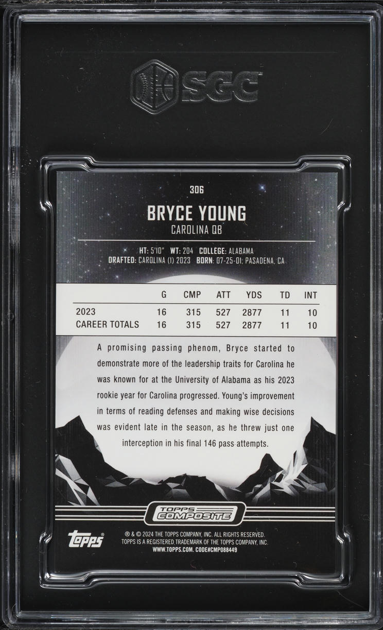 2023 Topps Composite Midnight Bryce Young ROOKIE #306 SGC 9.5 MINT+