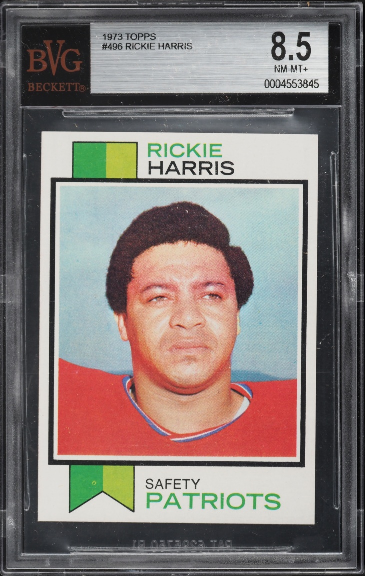 1973 Topps Football Rickie Harris #496 BVG 8.5 NM-MT+