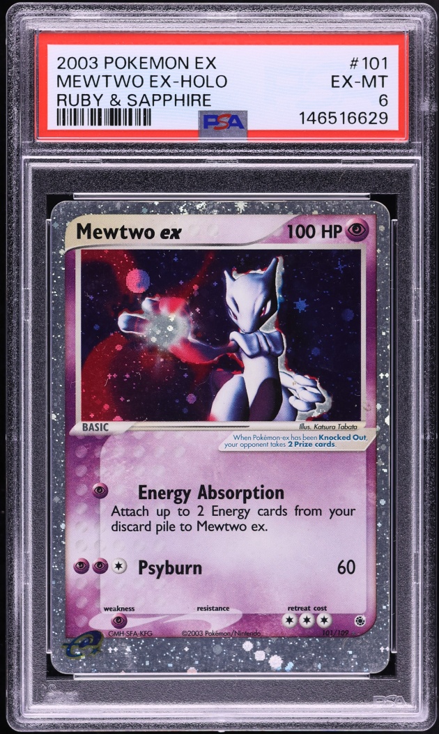 2003 Pokemon EX Ruby & Sapphire Holo Mewtwo EX #101 PSA 6 EXMT