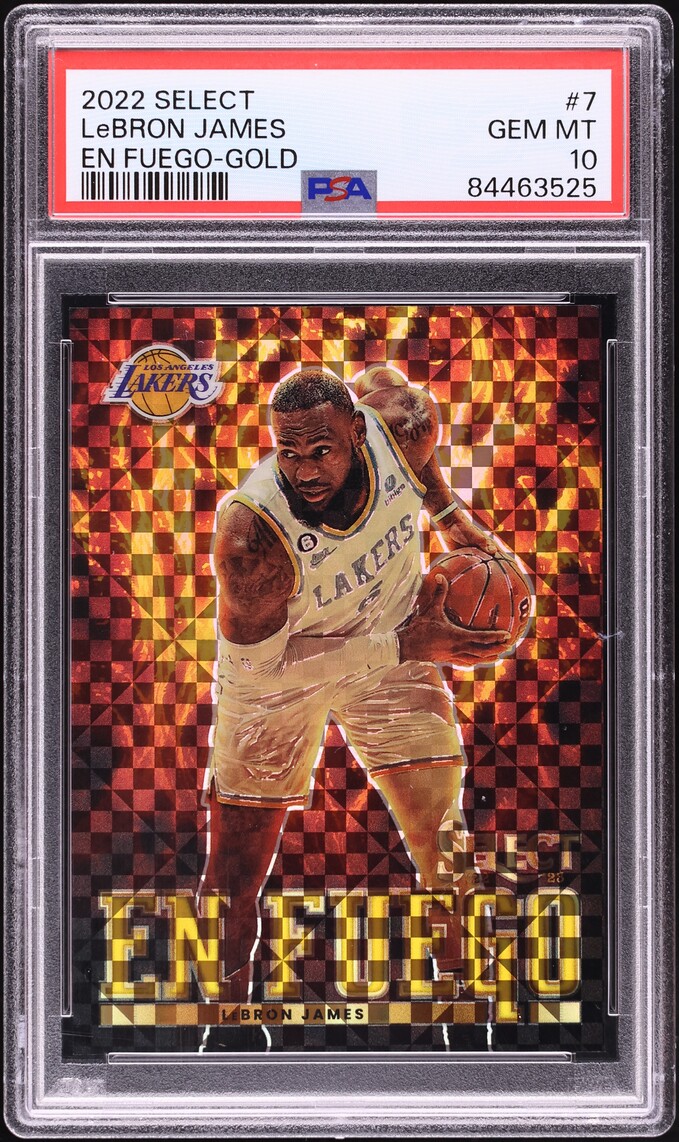 2022 Select En Fuego Gold LeBron James /10 #7 PSA 10 GEM MINT - Photo 1