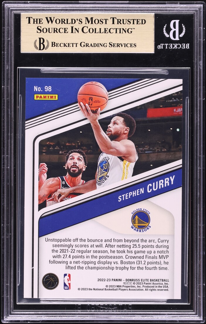 2022 Donruss Elite Elite Stephen Curry 1/1 #98 BGS 9.5 GEM MINT - Photo 2