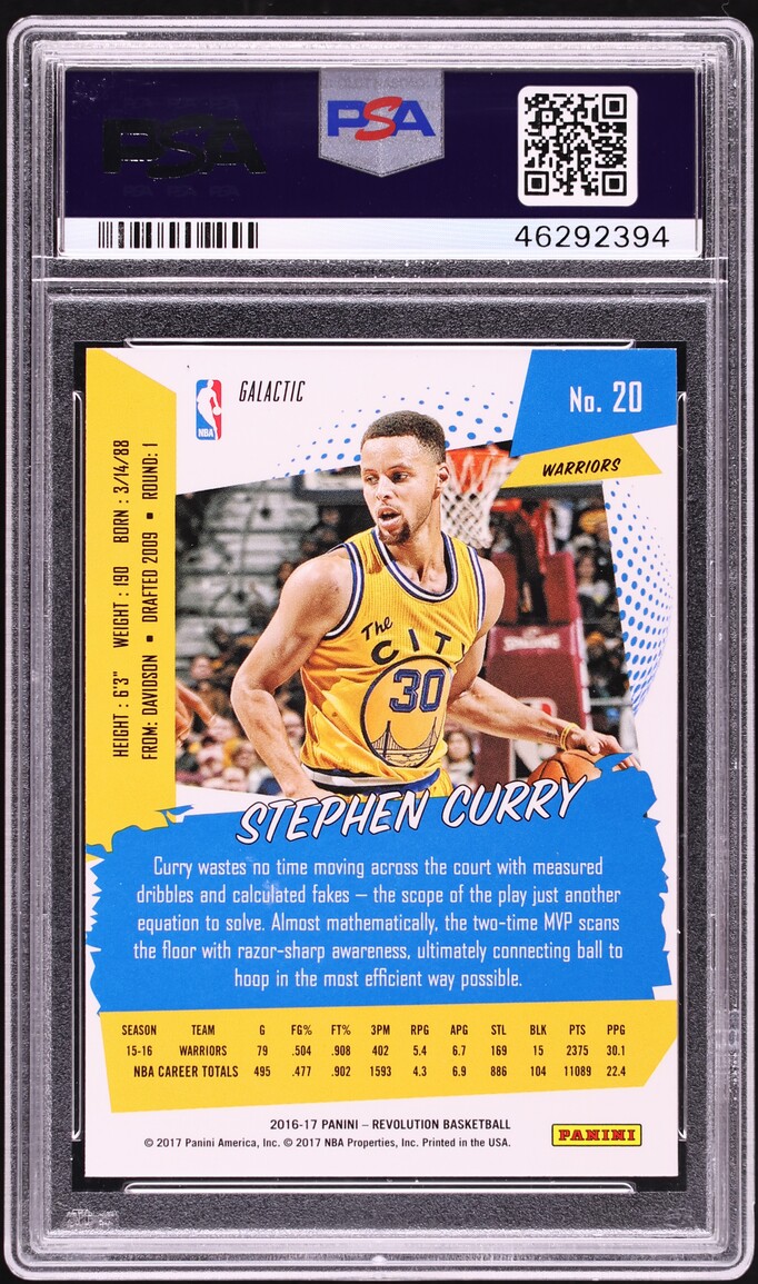 2016 Panini Revolution Galactic Stephen Curry #20 PSA 10 GEM MINT - Photo 2