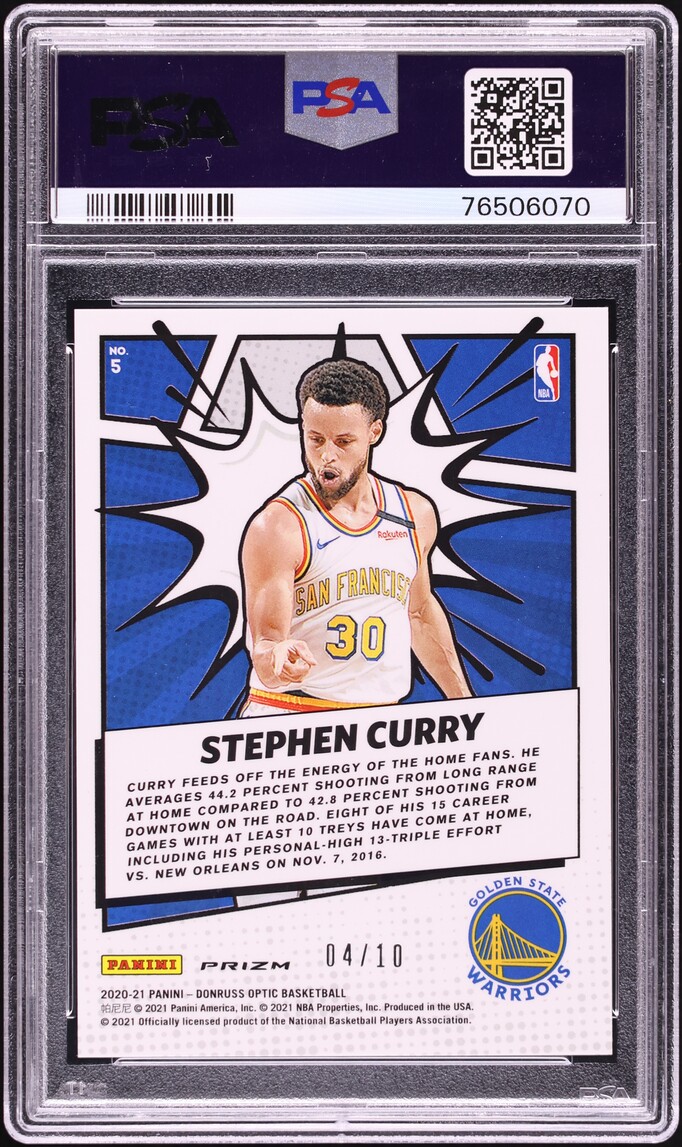 2020 Donruss Optic My House! Gold Stephen Curry /10 #5 PSA 10 GEM MINT - Photo 2